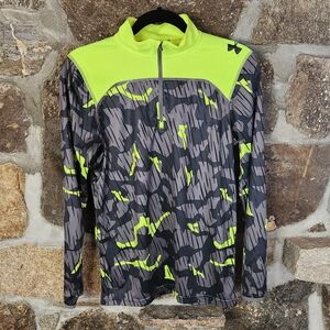 Under Armour Combine 1/4 Zip Loose Heat Gear Long Sleeve Youth XL Gray Camo